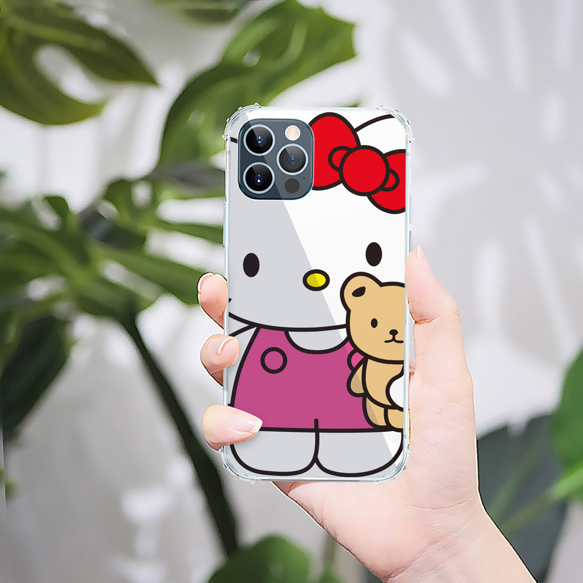 （画像用） Hello Kitty ハローキティ 【iPhone 12シリーズ対応】透明スマホケース（クリアソフトケース）